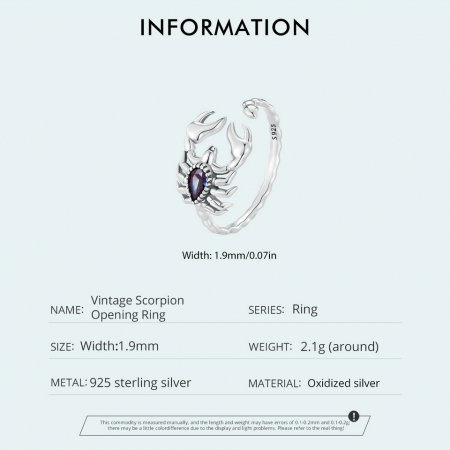 Inel argint reglabil scorpion [8]