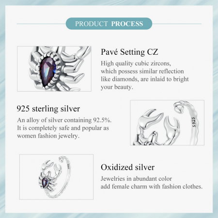 Inel argint reglabil scorpion [10]
