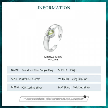 Inel argint reglabil soare [10]