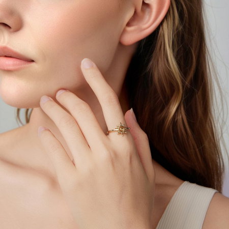 Inel argint reglabil soare [1]