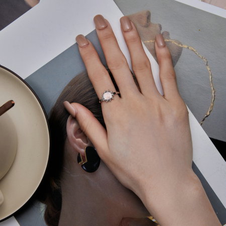 Inel argint reglabil soare opal [1]