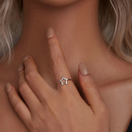 Inel argint reglabil stea [3]