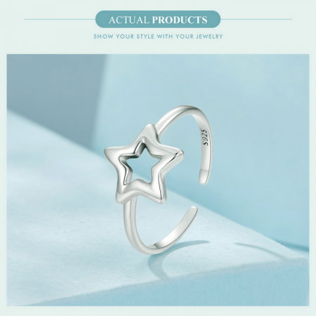 Inel argint reglabil stea [14]