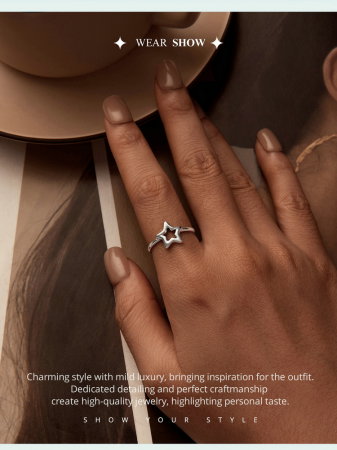 Inel argint reglabil stea [12]