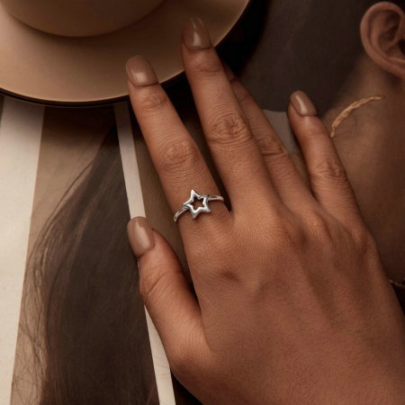 Inel argint reglabil stea [6]