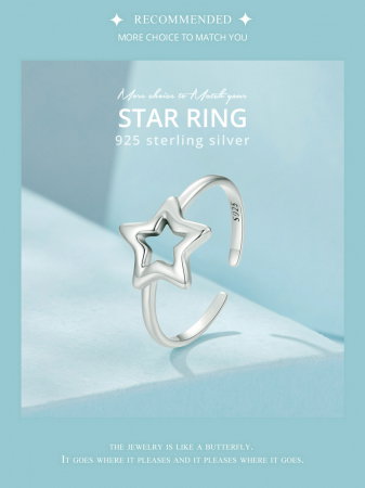 Inel argint reglabil stea [16]