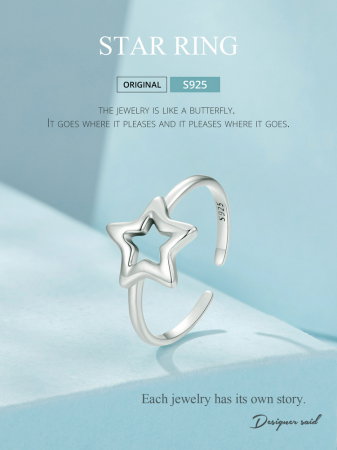 Inel argint reglabil stea [15]