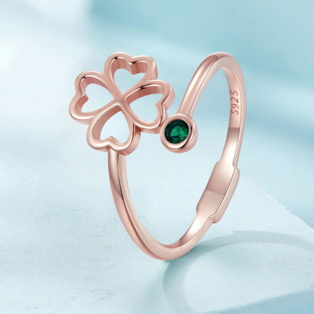 Inel argint reglabil trifoi cu patru foi [2]