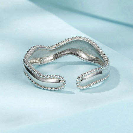 Inel argint reglabil valuri [7]