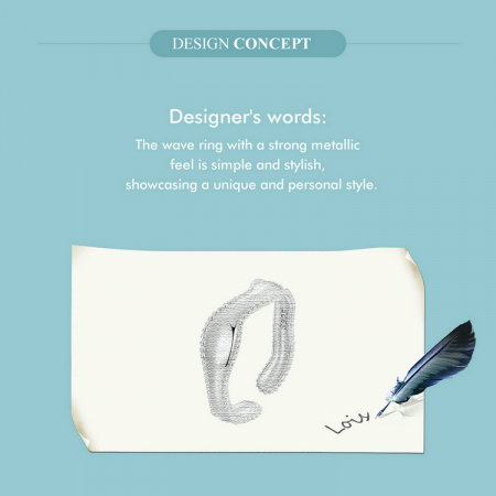 Inel argint reglabil valuri [9]