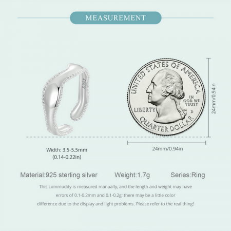 Inel argint reglabil valuri [11]