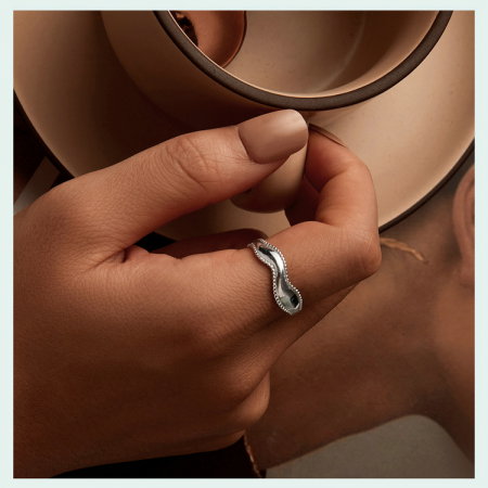 Inel argint reglabil valuri [13]