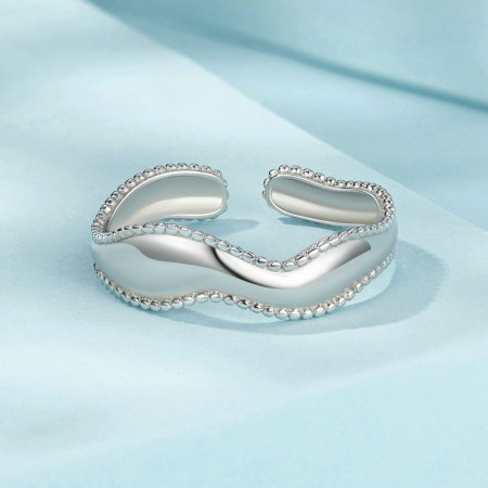 Inel argint reglabil valuri [5]