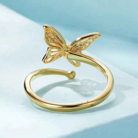 Inel argint reglabil vis de fluture [5]