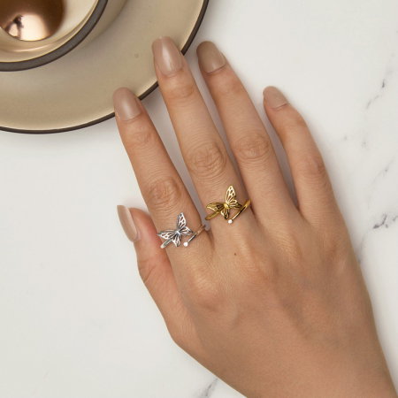 Inel argint reglabil vis de fluture [9]