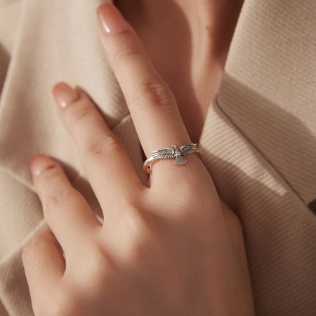 Inel argint reglabil vultur [4]