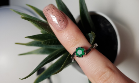 Inel argint Roxelana, 925, cu agat verde - IVA0071 [2]