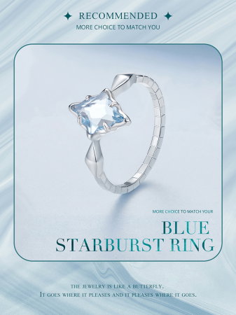 Inel argint sarpe cu cristal albastru [15]