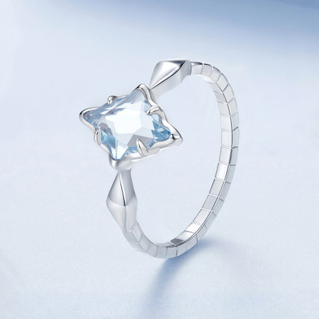 Inel argint sarpe cu cristal albastru [2]