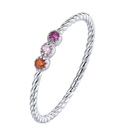 Inel argint sfoara cu zirconii colorate