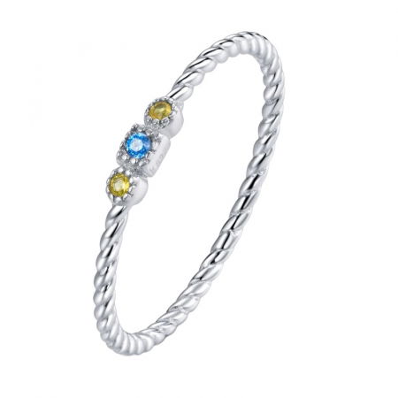 Inel argint sfoara cu zirconii colorate