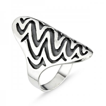 Inel argint simplu decorat prin oxidare [0]