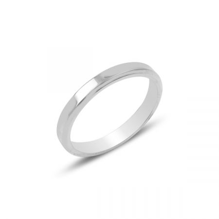 Inel argint simplu rodiat model verigheta 3 mm latime