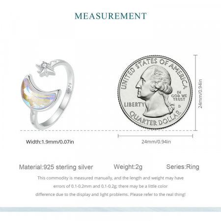 Inel argint soarele si luna, reglabil [9]