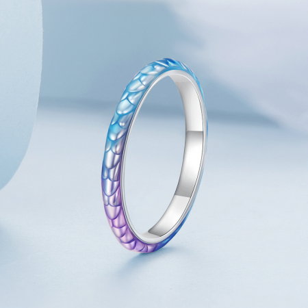 Inel argint solzi colorati [1]