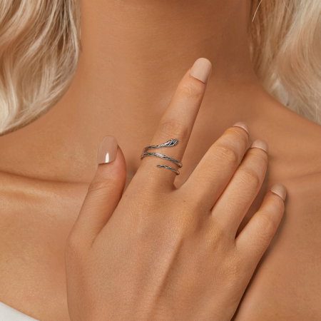 Inel argint spiralat cu sarpe [5]