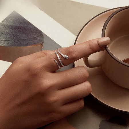 Inel argint spiralat cu sarpe [7]