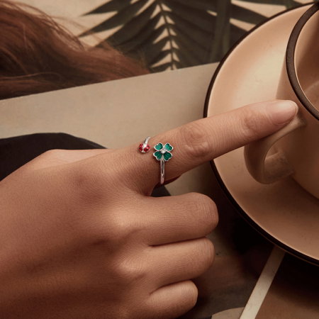 Inel argint trifoi cu 4 foi si gargarita [3]