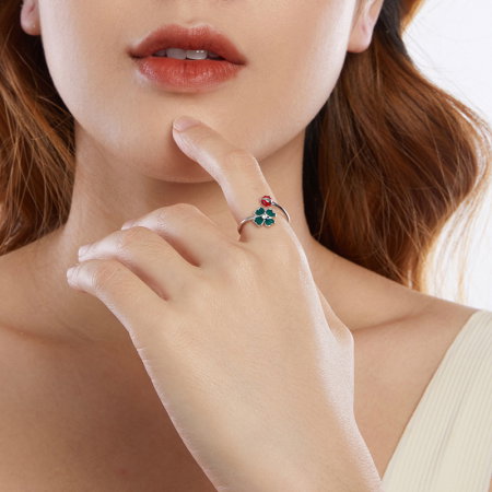 Inel argint trifoi cu 4 foi si gargarita [1]