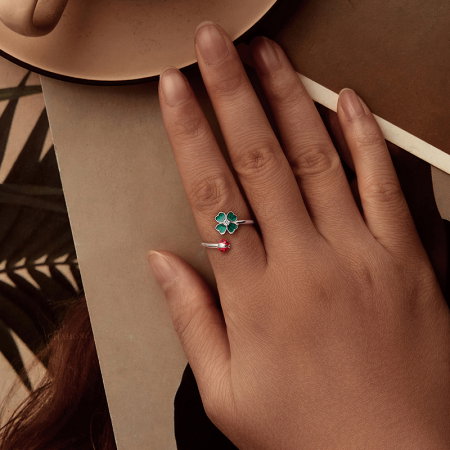 Inel argint trifoi cu 4 foi si gargarita [8]