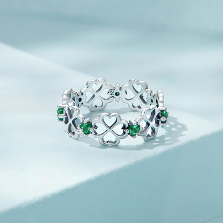 Inel argint trifoi cu patru foi [2]