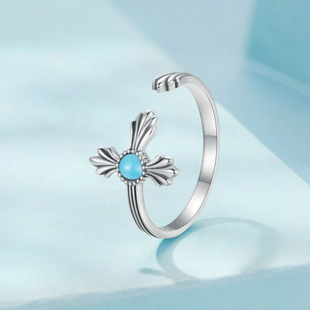 Inel argint vintage cu cruce [7]