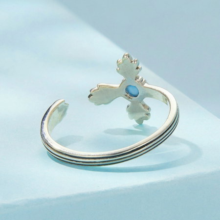 Inel argint vintage cu cruce [4]