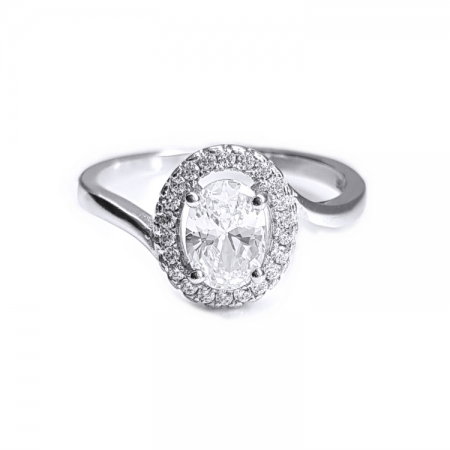 Inel elegant argint 925 rodiat cu zirconii [0]