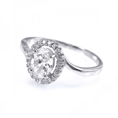 Inel elegant argint 925 rodiat cu zirconii [1]