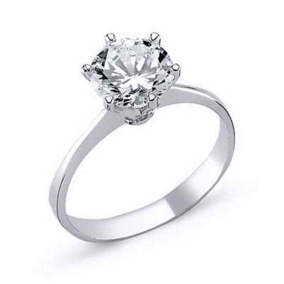 Inel elegant argint 925 rodiat cu zirconiu alb [0]