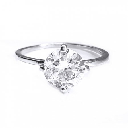 Inel elegant argint 925 rodiat cu zirconiu alb [1]