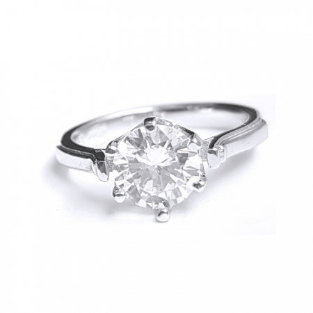 Inel elegant din argint rodiat 925 cu zirconii [0]