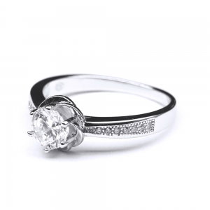 Inel floare din argint 925 rodiat cu zirconii [1]