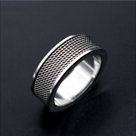 Inel inox antistres argintiu cu banda rotativa [1]