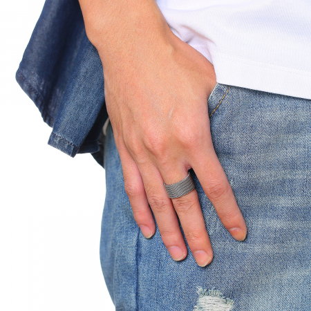 Inel inox argintiu tip plasa 10 mm [1]