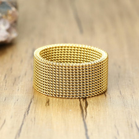 Inel inox auriu tip plasa 10 mm [7]