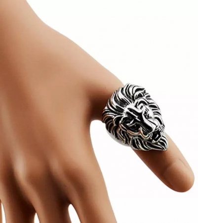 Inel inox biker cu cap de leu [2]