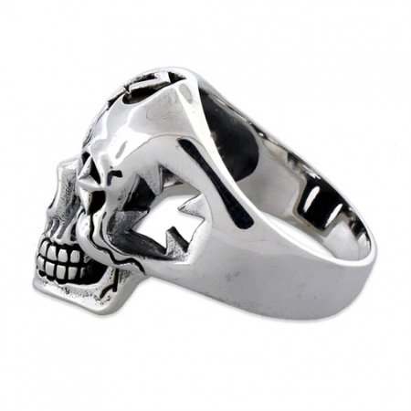 Inel inox biker cu craniu stilizat [4]