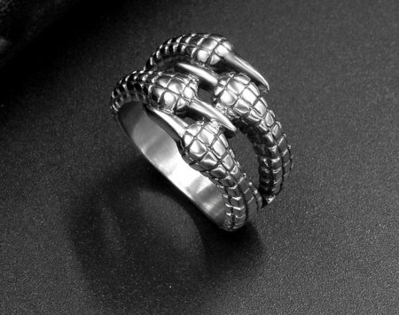 Inel inox biker cu gheara de dragon [1]