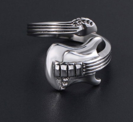 Inel inox reglabil cu chitara [1]